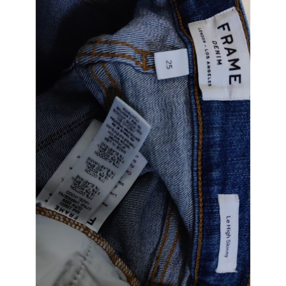 3/$20 Frame Denim Hazel Wool Blue Le High Skinny Studded Ankle Jeans 25 - Picture 8 of 8
